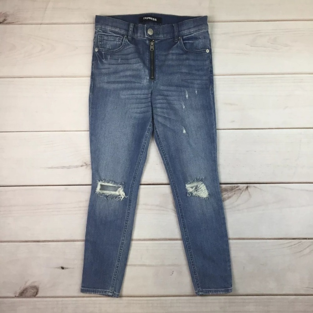 Express Stretch Performance Ankle Distressed Jeans - image 5